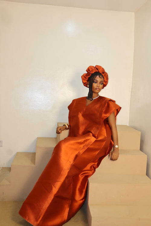 Elegant African Boubou in Luxurious Mikado Fabric
