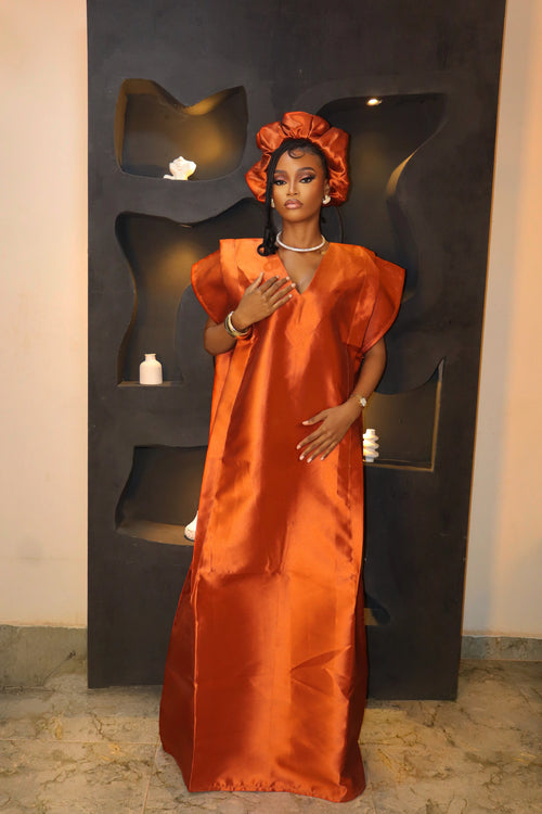 Elegant African Boubou in Luxurious Mikado Fabric