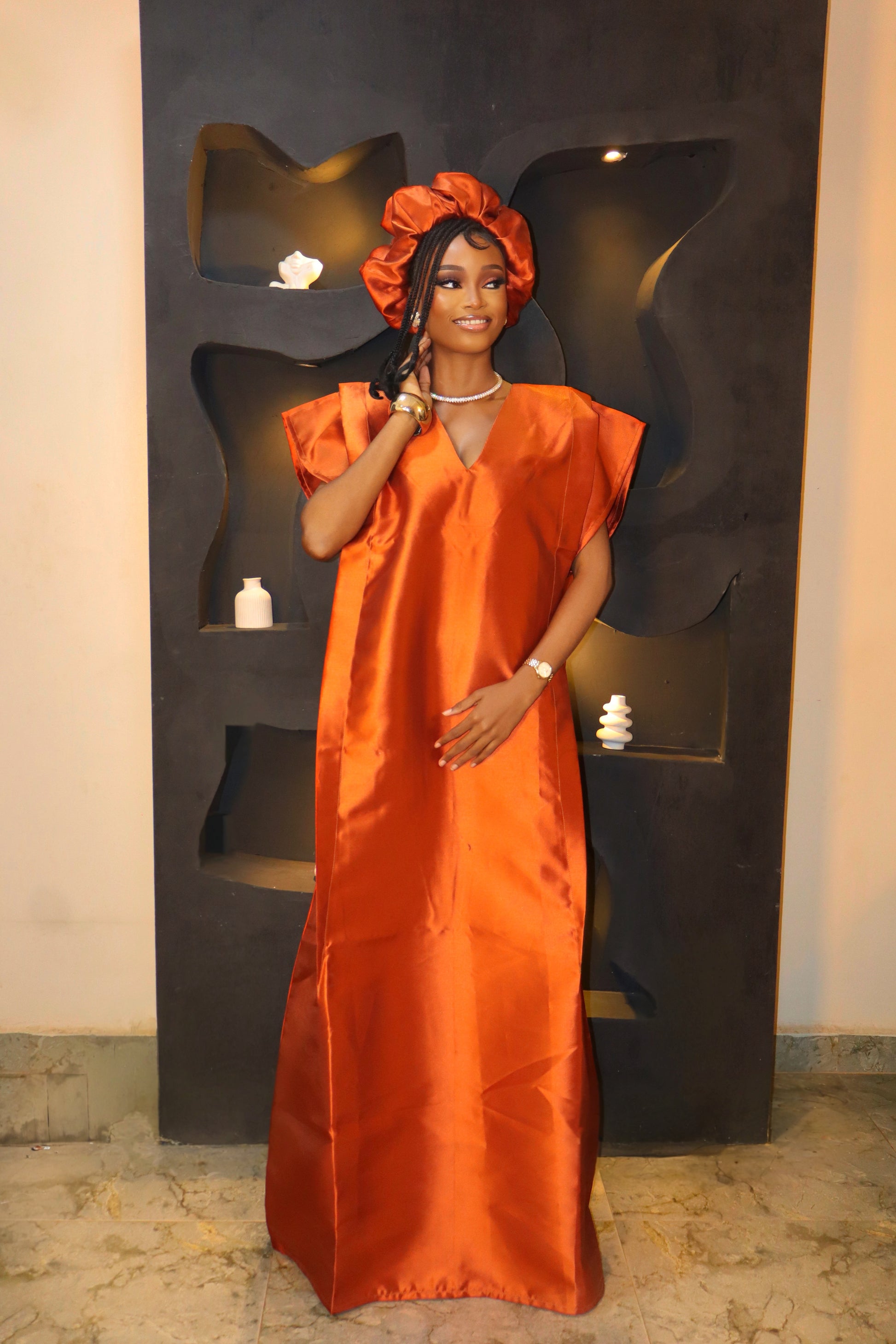Elegant African Boubou in Luxurious Mikado Fabric