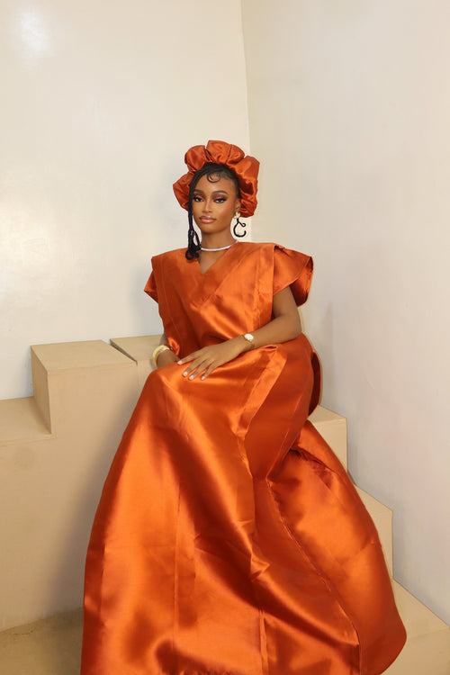 Elegant African Boubou in Luxurious Mikado Fabric